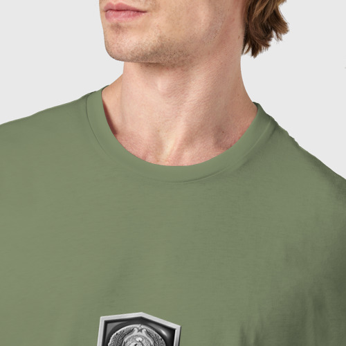 Мужская футболка хлопок с принтом Пограничные войска - бывших не бывает, фото #4