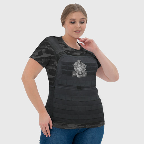 Женская футболка 3D Броня - пограничные войска, цвет 3D печать - фото 6
