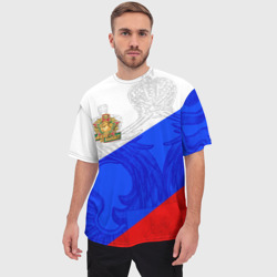 Мужская футболка oversize 3D Россия - пограничные войска - фото 2