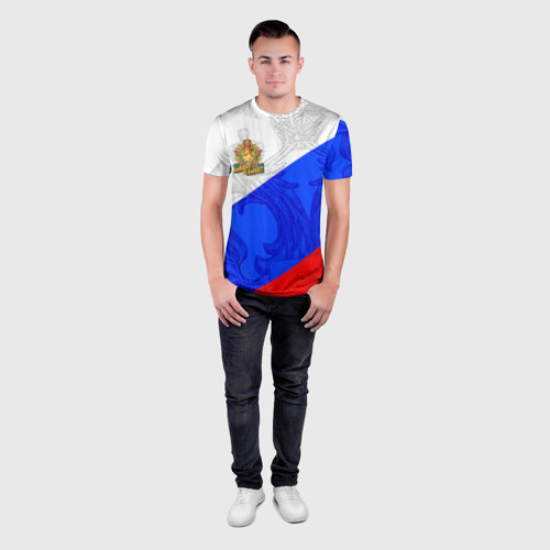 Мужская футболка 3D Slim Россия - пограничные войска, цвет 3D печать - фото 4