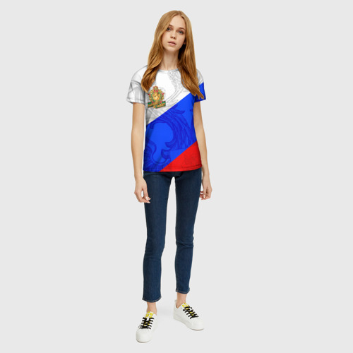Женская футболка 3D с принтом Россия - пограничные войска, вид сбоку #3