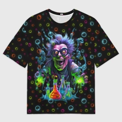 Женская футболка oversize 3D Сумасшедший химик