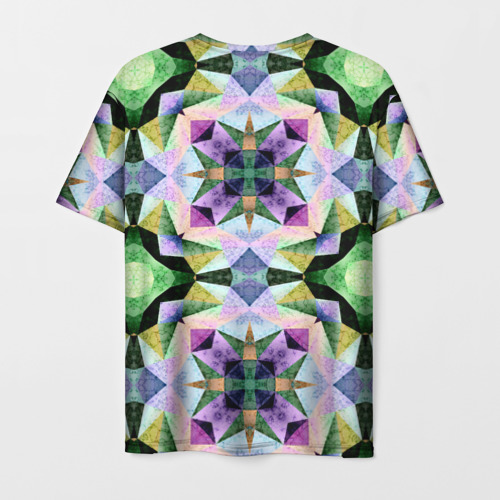 Мужская футболка 3D Разноцветная мраморная мозаика, цвет 3D печать - фото 2