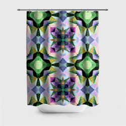 Штора 3D для ванной Разноцветная мраморная мозаика