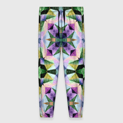 Женские брюки 3D Разноцветная мраморная мозаика