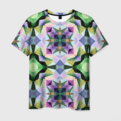 Мужская футболка 3D Разноцветная мраморная мозаика, цвет 3D печать