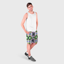 Мужские шорты 3D Разноцветная мраморная мозаика - фото 2