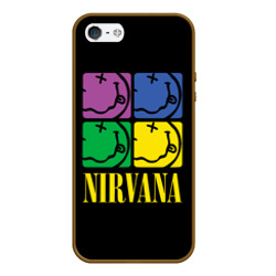 Чехол для iPhone 5/5S матовый Nirvana - смайлы