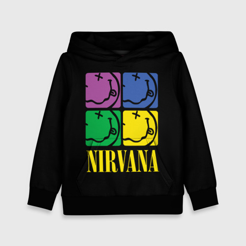 Детская толстовка 3D Nirvana - смайлы, цвет черный