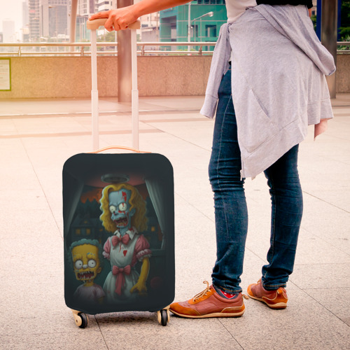 Чехол для чемодана 3D Зомби Симпсоны, цвет 3D печать - фото 4