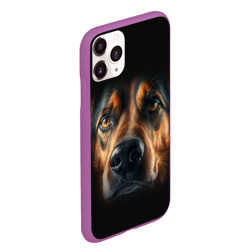 Чехол для iPhone 11 Pro Max матовый Морда пса крупно - фото 2