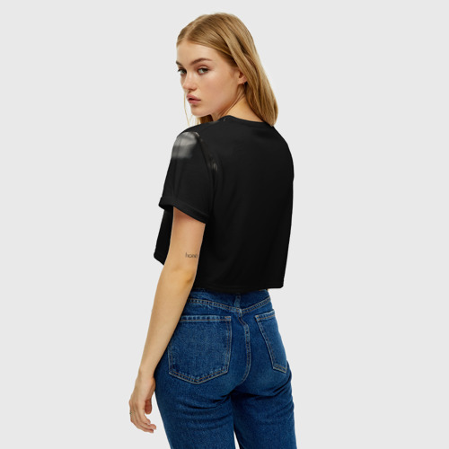 Женская футболка Crop-top 3D Хаски морда крупно, цвет 3D печать - фото 5