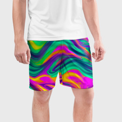 Мужские шорты спортивные Градиентные цветные волны - фото 2