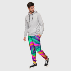Мужские брюки 3D Градиентные цветные волны - фото 2