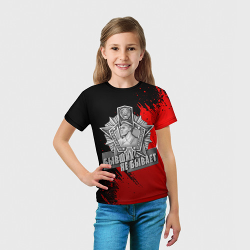 Детская футболка 3D Погран служба - красные разводы, цвет 3D печать - фото 5