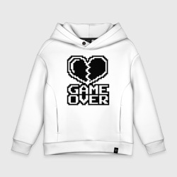 Детское худи Oversize хлопок Game Over на черном фоне