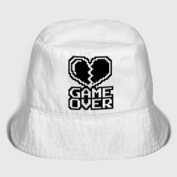 Детская панама хлопок Game Over на черном фоне