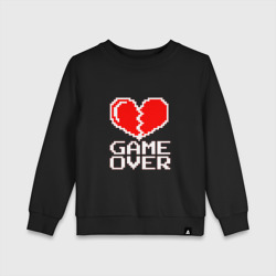 Детский свитшот хлопок Game Over на красном фоне