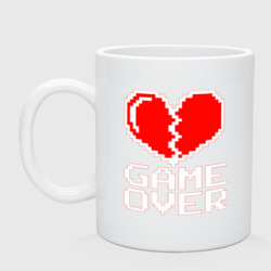 Кружка керамическая Game Over на красном фоне