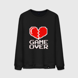 Мужской свитшот хлопок Game Over на красном фоне