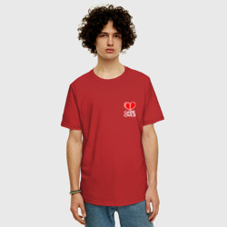 Мужская футболка хлопок Oversize Game Over на красном фоне - мини - фото 2