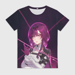 Женская футболка 3D Кафка на фоне звёздного неба