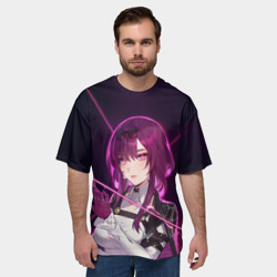 Мужская футболка oversize 3D Кафка на фоне звёздного неба - фото 2