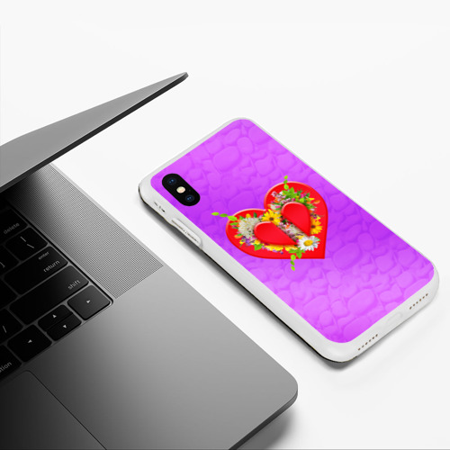 Чехол для iPhone XS Max матовый с принтом Цветы от сердца, фото #5