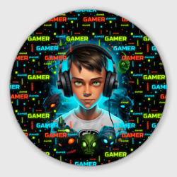 Круглый коврик для мышки Gamer boy