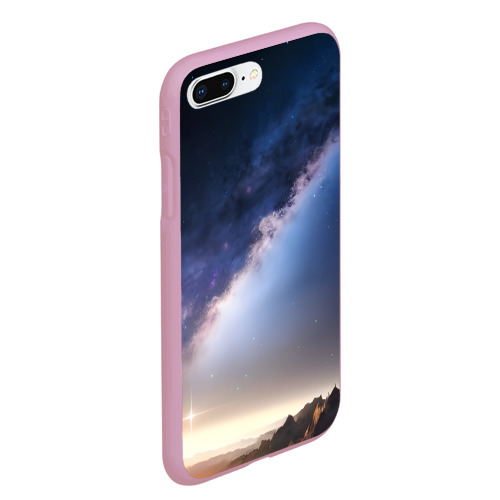 Чехол для iPhone 7Plus/8 Plus матовый с принтом Звёздное небо и горы, вид сбоку #3