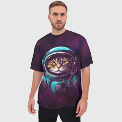 Мужская футболка oversize 3D Котейка в космосе - фото 2