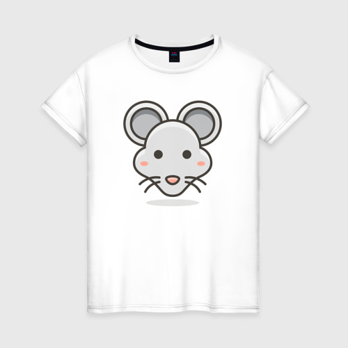 Женская футболка из хлопка с принтом Идеальный мышонок, вид спереди №1