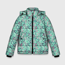 Зимняя куртка для мальчиков 3D Пастельные сердца паттерн