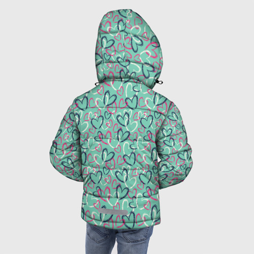 Зимняя куртка для мальчиков 3D Пастельные сердца паттерн, цвет черный - фото 4