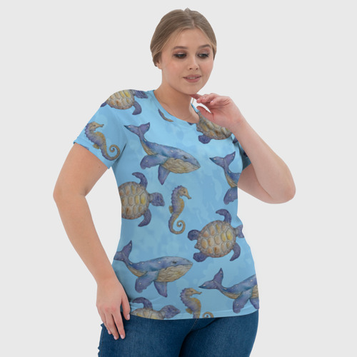 Женская футболка 3D с принтом Океана жители, фото #4