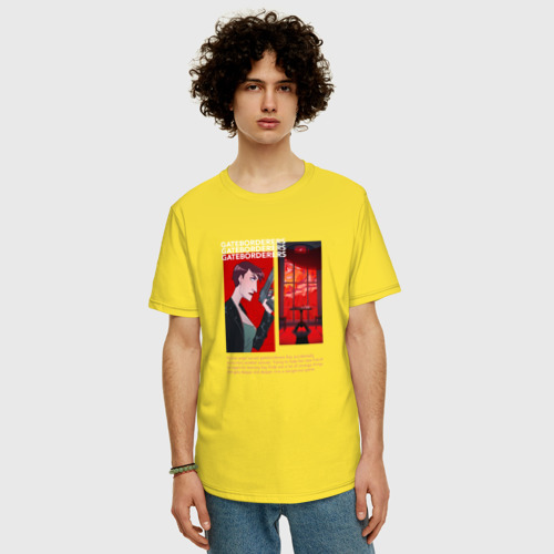 Мужская футболка хлопок Oversize с принтом Привратники Кей, фото на моделе #1