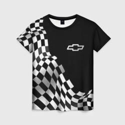 Женская футболка 3D Chevrolet racing flag