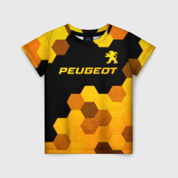 Детская футболка 3D Peugeot - gold gradient: символ сверху