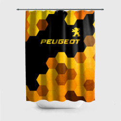 Штора 3D для ванной Peugeot - gold gradient: символ сверху