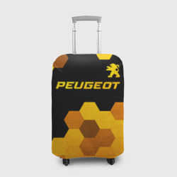 Чехол для чемодана 3D Peugeot - gold gradient: символ сверху