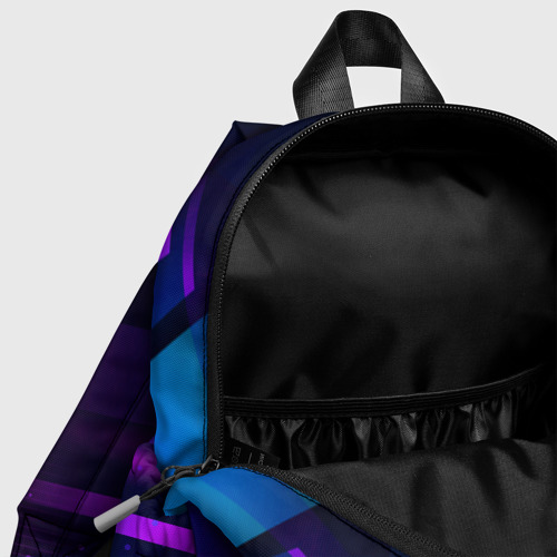 Детский рюкзак 3D с принтом Gears of War gaming champion: рамка с лого и джойстиком на неоновом фоне, фото #4