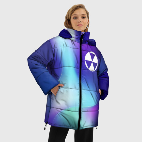 Женская зимняя куртка 3D с принтом Fallout northern cold, фото на моделе #1
