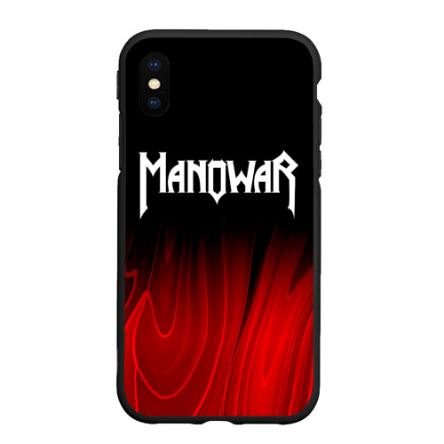 Чехол для iPhone XS Max матовый с принтом Manowar red plasma, вид спереди #2