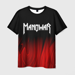 Мужская футболка 3D Manowar red plasma