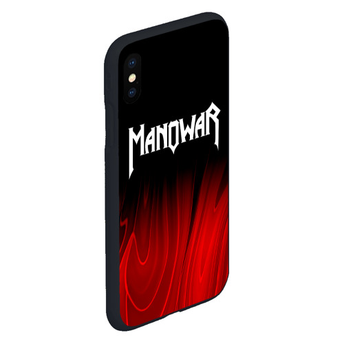Чехол для iPhone XS Max матовый с принтом Manowar red plasma, вид сбоку #3