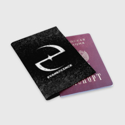 Обложка для паспорта матовая кожа Evanescence с потертостями на темном фоне - фото 2