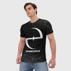 Мужская футболка 3D Evanescence с потертостями на темном фоне - фото 2