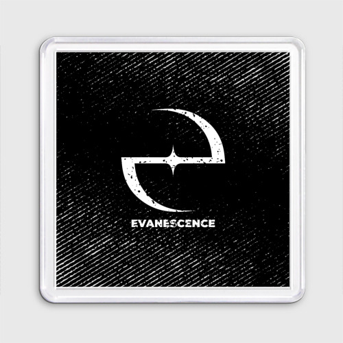 Магнит 55*55 Evanescence с потертостями на темном фоне