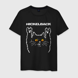 Мужская футболка хлопок Nickelback rock cat