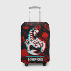 Чехол для чемодана 3D Scorpions rock glitch